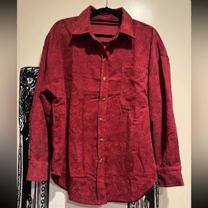 Lightweight corduroy shacket